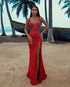 Sparkly Red Prom Dresses Sexy Mermaid Long Prom Gowns Spaghetti Straps AW2202242